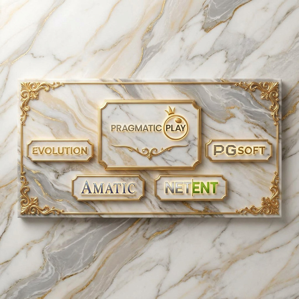Коллаж из логотипов известных провайдеров игрового софта (Pragmatic Play, NetEnt, Microgaming, Evolution Gaming, Play'n GO)